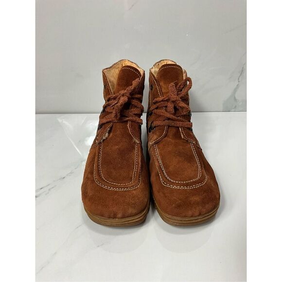 VINTAGE 50/60’s RARE J. S. RAUB Suede Sherpa lined shoes boots - Picture 4 of 8